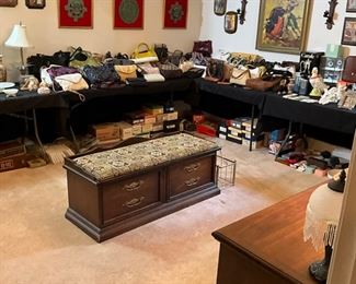 Lane upholstered top storage chest $150