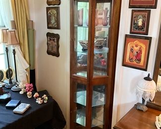 3 Sided glass lighted curio $150