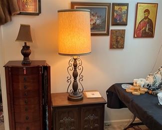 1970’s Spanish Gothic bedside chest $100