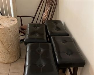 4 barstools and rocker