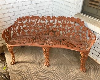 Cast iron Victorian garden bench. 