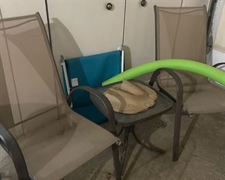 Patio chairs and side table