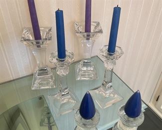 Orrefor candle holders