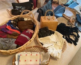 Women's scarves, handkerchiefs, gloves and purses