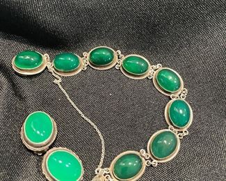 Italian moonglow earrings and bracelet by Alice Caviness in sterling silver