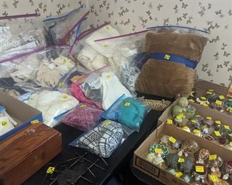 Scarfs, gloves, vintage hosiery 