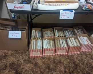 Frames $1 each 
Sewing and Craft patterns $2 per box