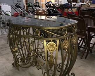 Iron and Glass Entry Tables