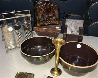 Pottery, vintage bar items and vintage makeup compacts Orlando