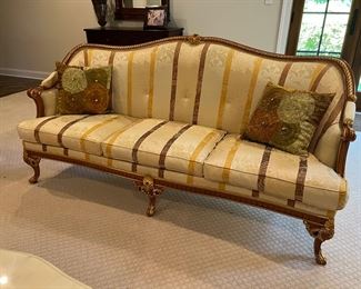 Meroni Francesco Low Profile Gold Striped Sofa