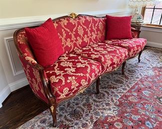 Meroni Francesco Low Profile Red Upholstered Sofa (84"W x 36"D x 35"H)