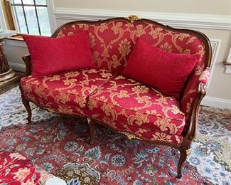 Meroni Francesco Low Profile Red Upholstered Loveseat (56"W x 33"D x 35"H)