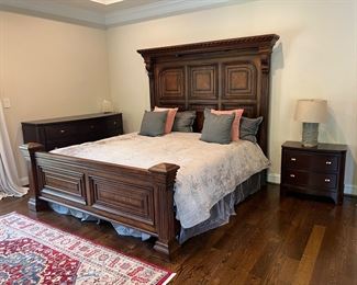 Marlo Furniture Eastern King Bed with Simmons Beautyrest Chadfield Firm Mattress (Headboard - 80"H x 59"W x 9"D)