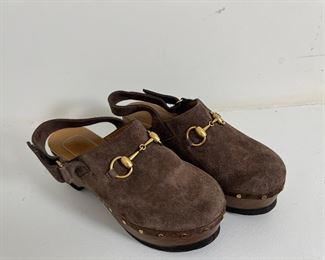 Women's Gucci Suede Amstel Clogs Size 36
