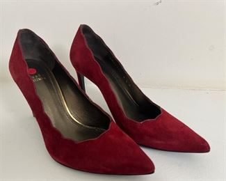 Women's Stuart Weitzman Red Suede Heels Size 6-1/2