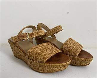 Women's Stuart Weitzman Ankle Strap Espadrille Platform Wedges Sandals Flats Size 7