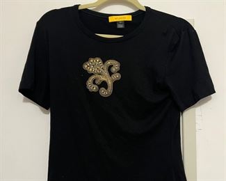 Women's St. John Graphic Print Crew T-Shirt Size S