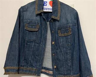 Women's St. John Sport Embroidered Jean Jacket Size M