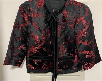 Women's Marc Jacobs Red Multi Cherry Blossom Crop Jacket Size 2