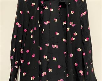 Women's Rebecca Taylor Floriana Stretch Floral Blouse Size 6