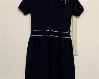 Women's Red Valentino Navy Short Sleeve Bow Dress Size L