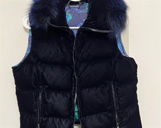 Women's Elie Tahari Faux Fur Puffer Vest Size XS