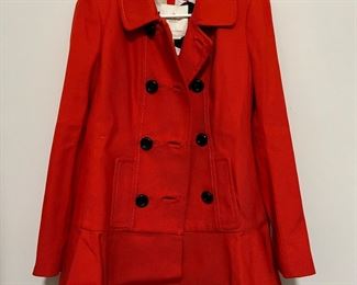 Women's Kate Spade Textured Knit Red Peacoat Size 2