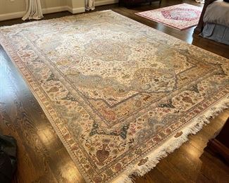 Persian Pictorial Silk Tabriz Rug (9'11"W x 13'2"L)