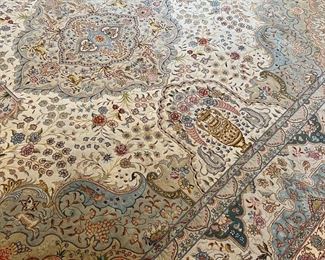 Persian Pictorial Silk Tabriz Rug (9'11"W x 13'2"L)