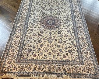 Persian Nain Silk With Cotton Foundation Rug (5'10"W x 9'L)