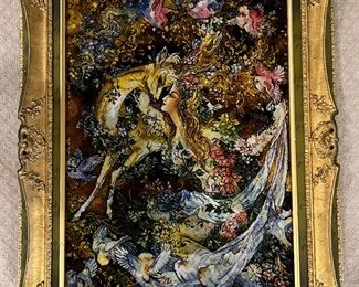 Framed Tabriz Niaz Pictorial Rug