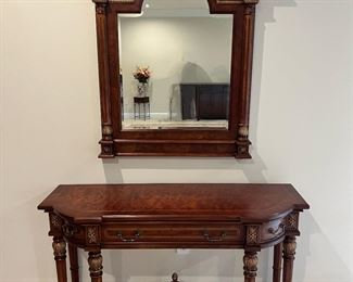 Astoria Grand Louis 50'' Solid Wood Console Table With Mirror (35"H x 50"W x 19"D)