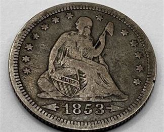 Lot 441   10 Bid(s)
1853 Seated Quarter Dollar Coin