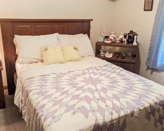 Full size Bed with barely used Mattress and Matching Night Stand