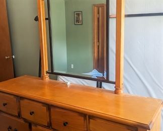 King Sized Bedroom Set. Headboard, Dresser, Nightstand, and Mattress included 