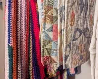 Beautiful Quilts, Blankets and Vintage Table Runners