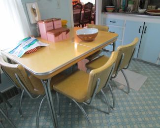 1950's yellow formica dinette with chairs