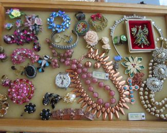 Tons of jewelry including rhinestones, some signed