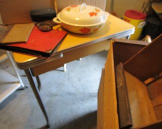 1940's yellow formica dinette with 4 chairs