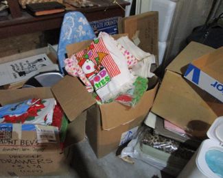 Boxes and boxes and boxes and boxes of vintage terry cloth towels