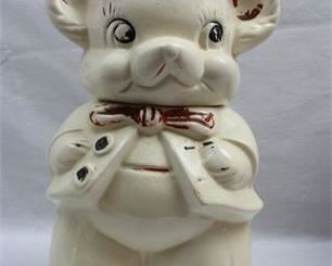Lot 043   2 Bid(s)
Vintage 1940's Turnabout Double Face Bear/Mouse Cookie Jar