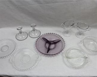 Lot 075   5 Bid(s)
Fenton Silver Crest Footed Compote and Candleholders