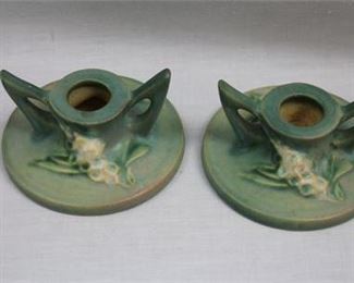 Lot 099   13 Bid(s)
Roseville Pottery Foxglove Blue Candle Holders 1149-1