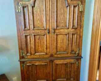 Solid Oak Four Door Armoire