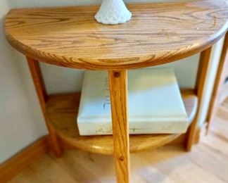 Semi Circle End Table, 1950's Imperial Open Lace-Edged White Milk Glass Pedestal Dish