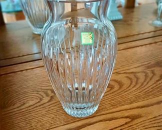 Marquis Waterford Hanover Crystal Vase with Gold Rim