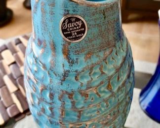 Savoy China - 24K Blue Wash Ceramic Vase