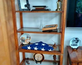 5 Tier Shelf with Glass Shelves/Brass Accessories