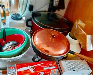 Mid Century Copper Chafing Warming Server with Burner, Proctor Silex Electric Knife