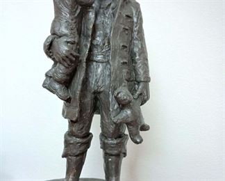 Michael Garman – Firefighter Holding Child, Bronze Tone Figurine